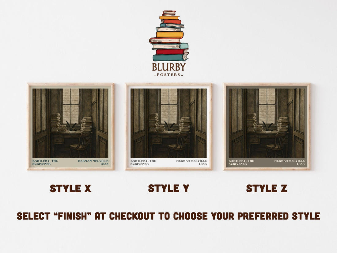 Bartleby, The Scrivener literary print in frame leaning in hallway – literary wall art (mockup)