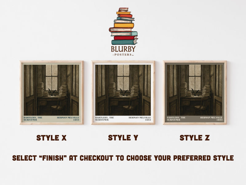 Bartleby, The Scrivener literary print in frame leaning in hallway – literary wall art