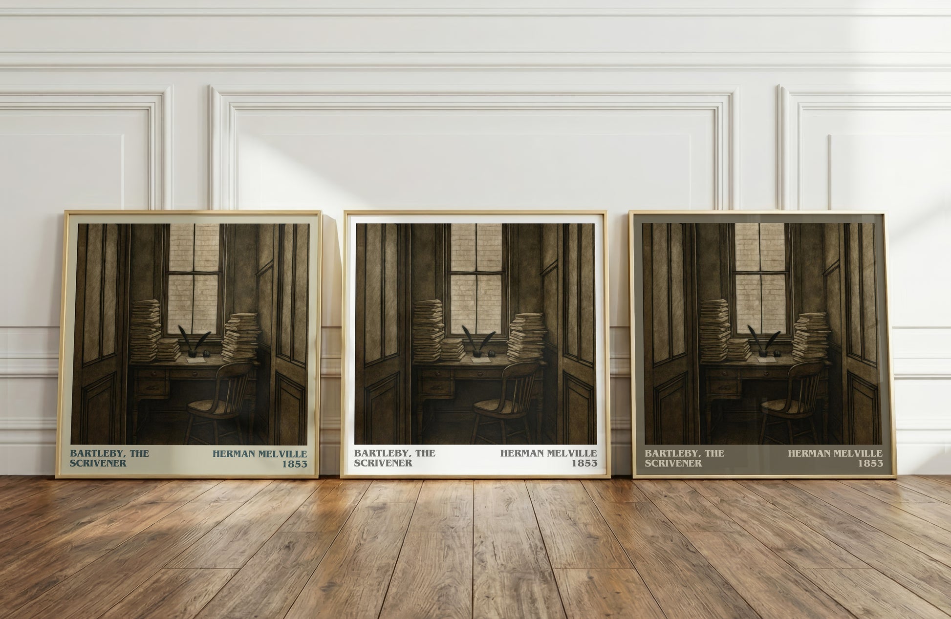 Bartleby, The Scrivener literary art print colour and style options – Herman Melville book art