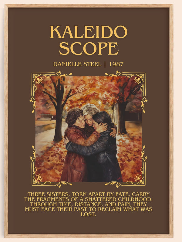 Kaleidoscope minimalist book poster by Danielle Steel – framed literary art print