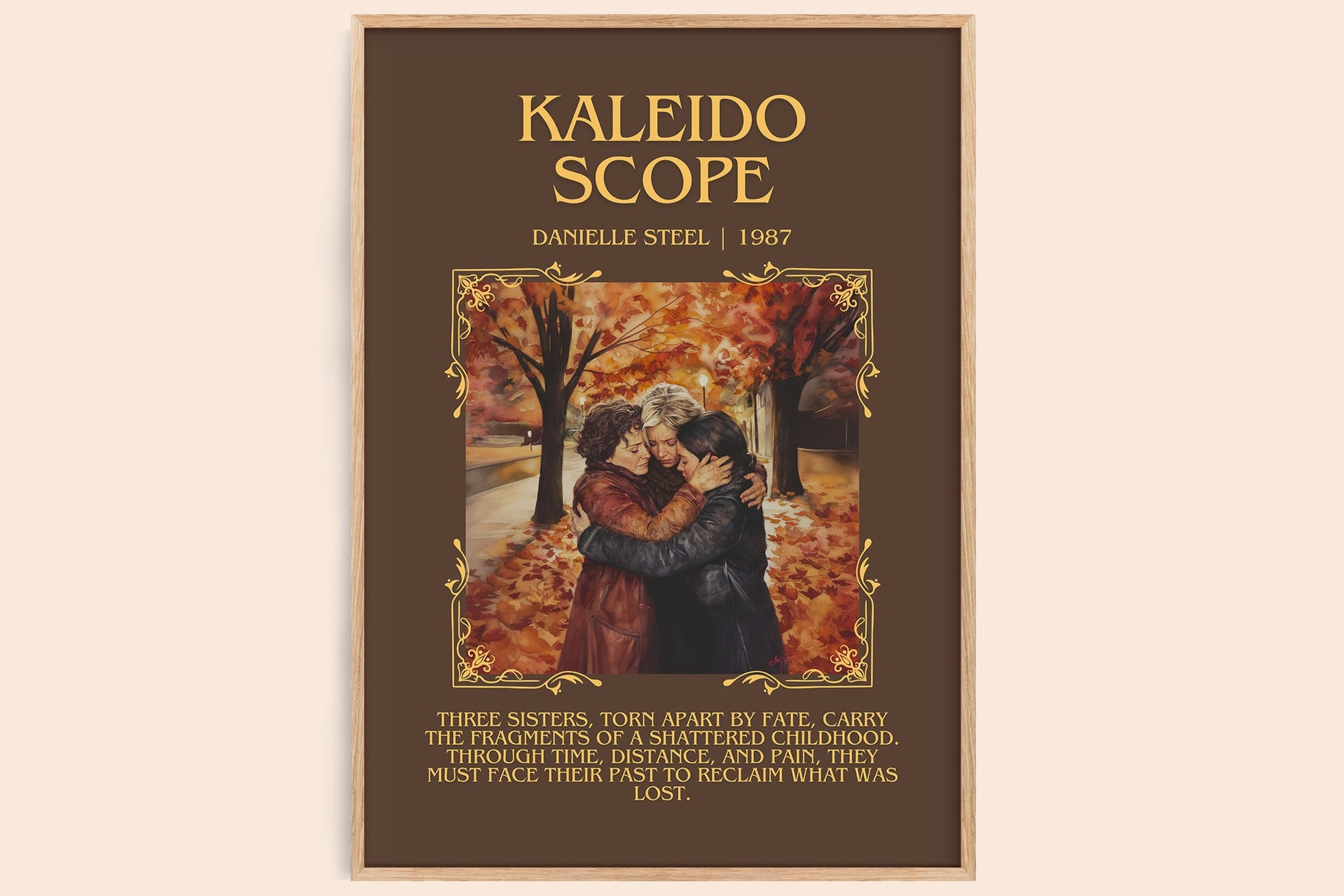 Kaleidoscope minimalist book poster by Danielle Steel – framed literary art print