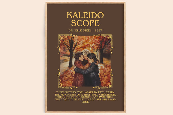 Kaleidoscope minimalist book poster by Danielle Steel – framed literary art print