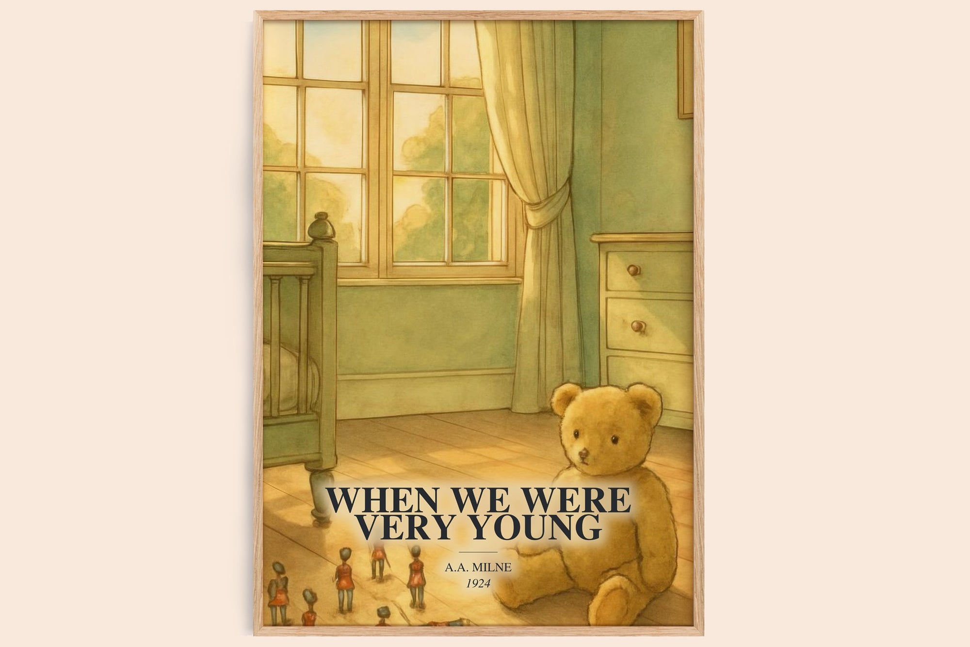 When We Were Very Young watercolour book poster by A.A. Milne – framed literary art print