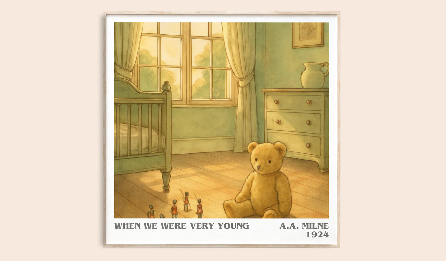 When We Were Very Young literary book poster by A.A. Milne – framed literary art print