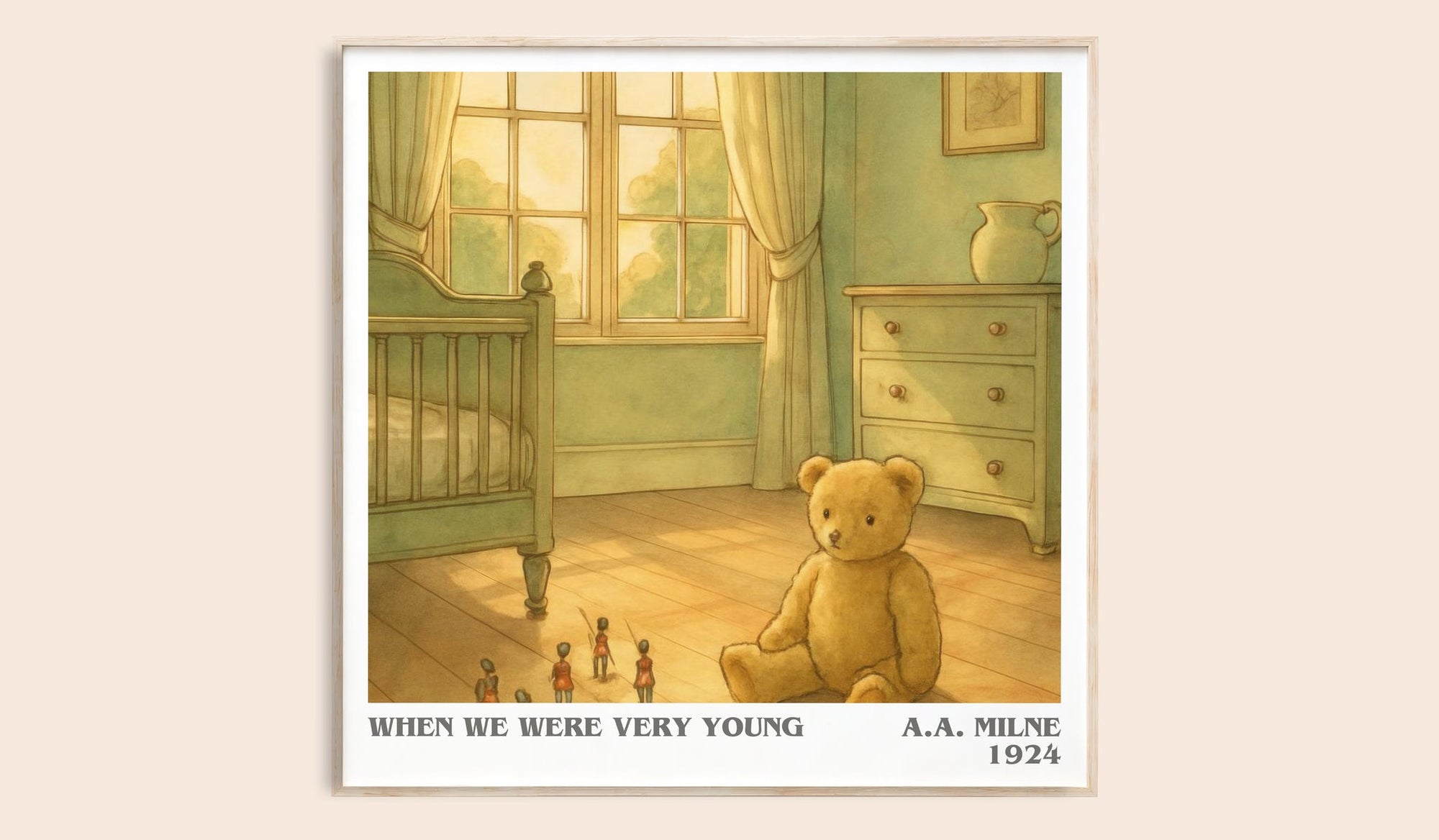 When We Were Very Young literary book poster by A.A. Milne – framed literary art print