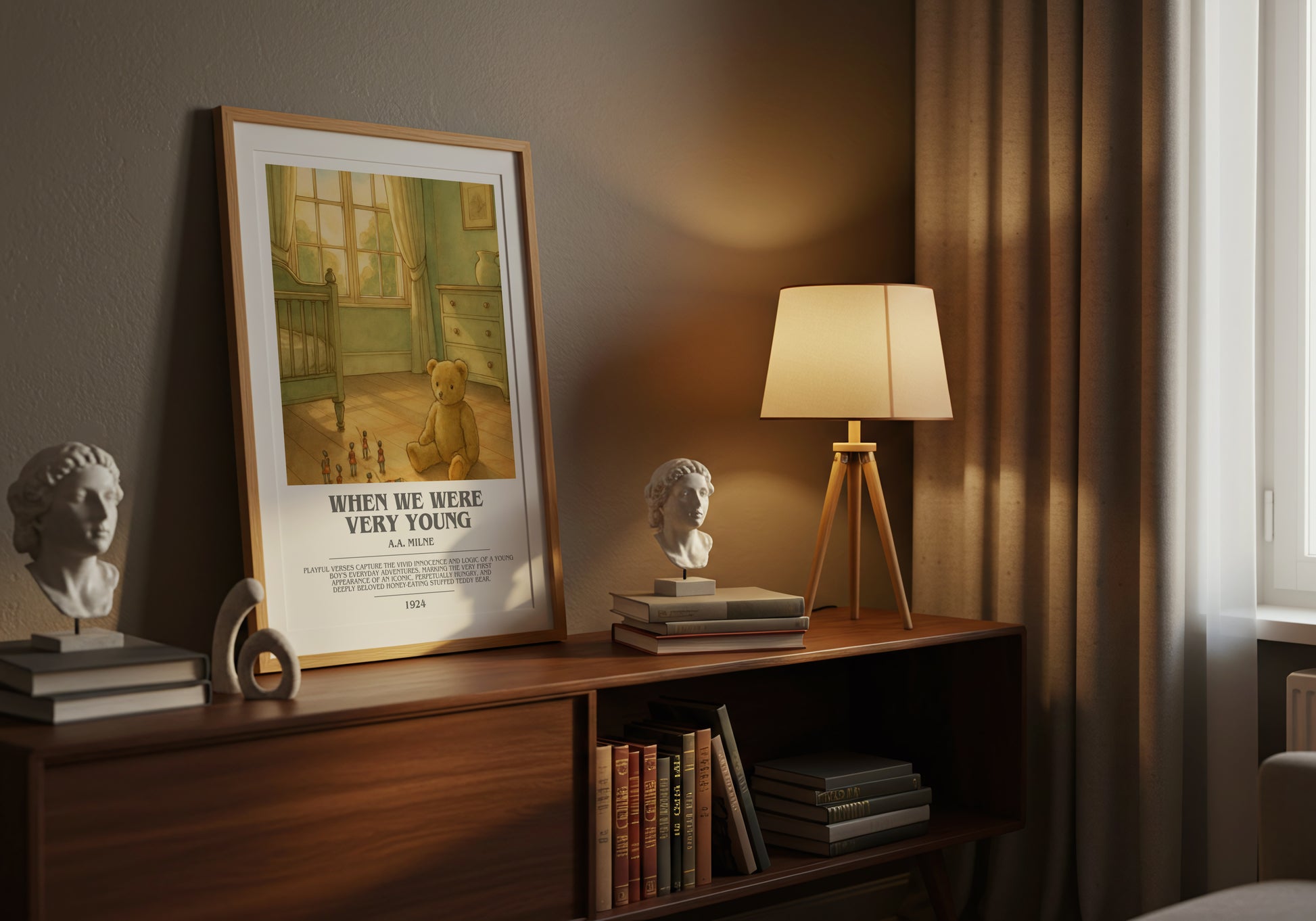 When We Were Very Young bookish book poster framed on wall – poetry wall art