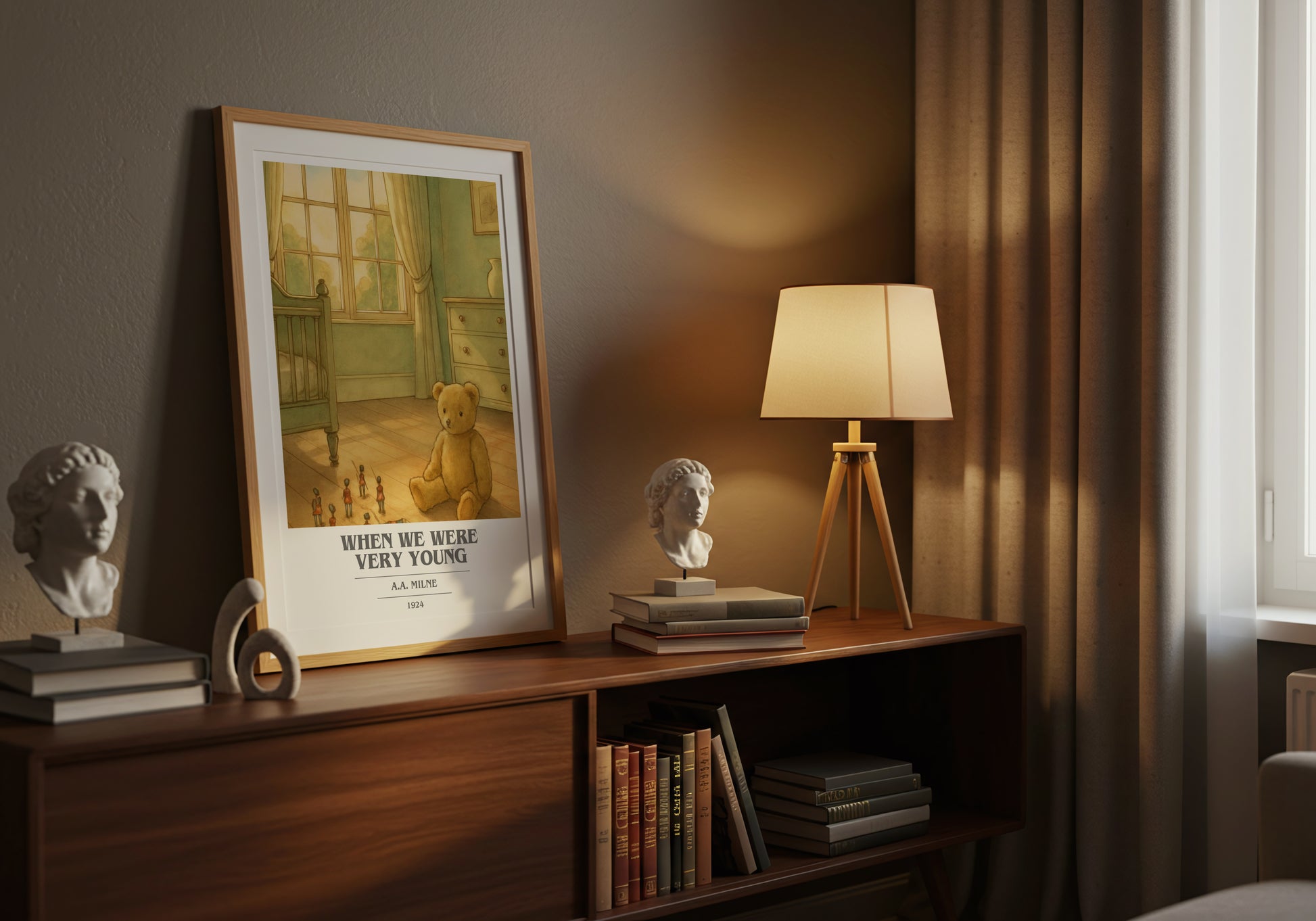 When We Were Very Young book cover book poster framed on wall – poetry wall art