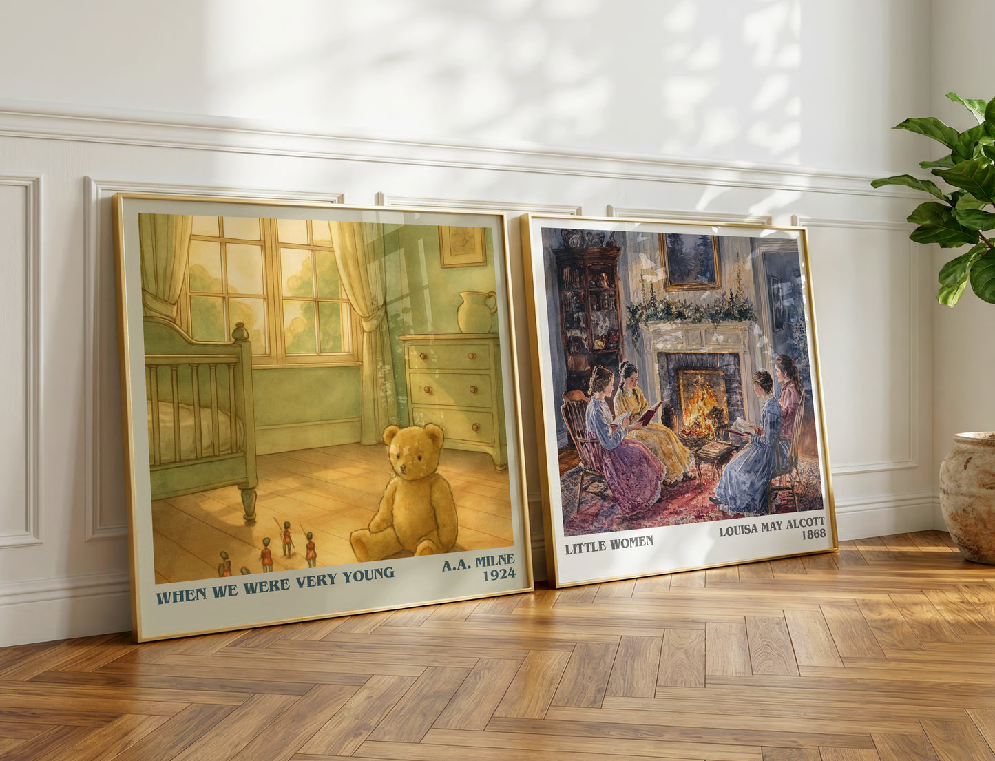 When We Were Very Young literary print on bookshelf – A.A. Milne fan gift