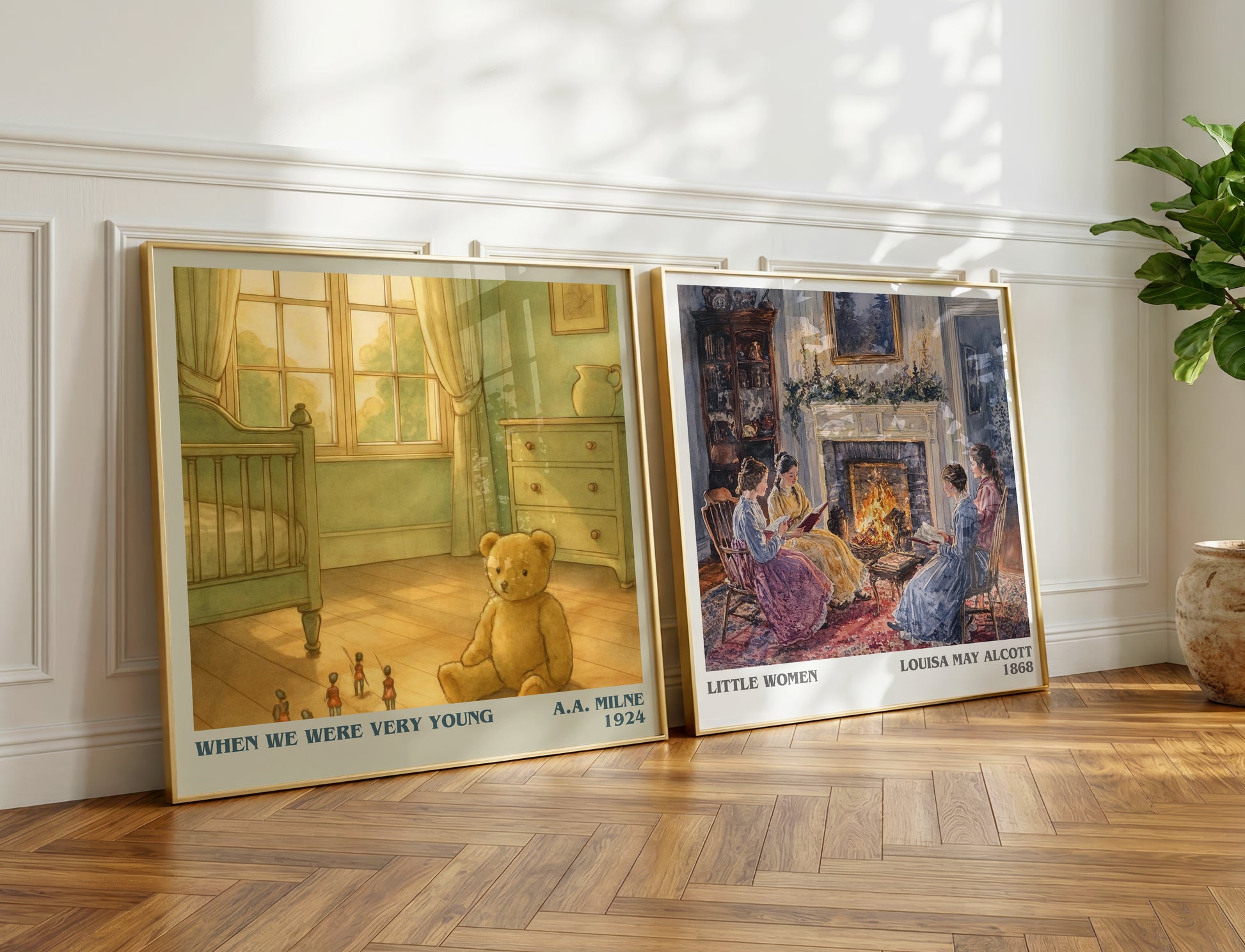 When We Were Very Young literary print on bookshelf – A.A. Milne fan gift