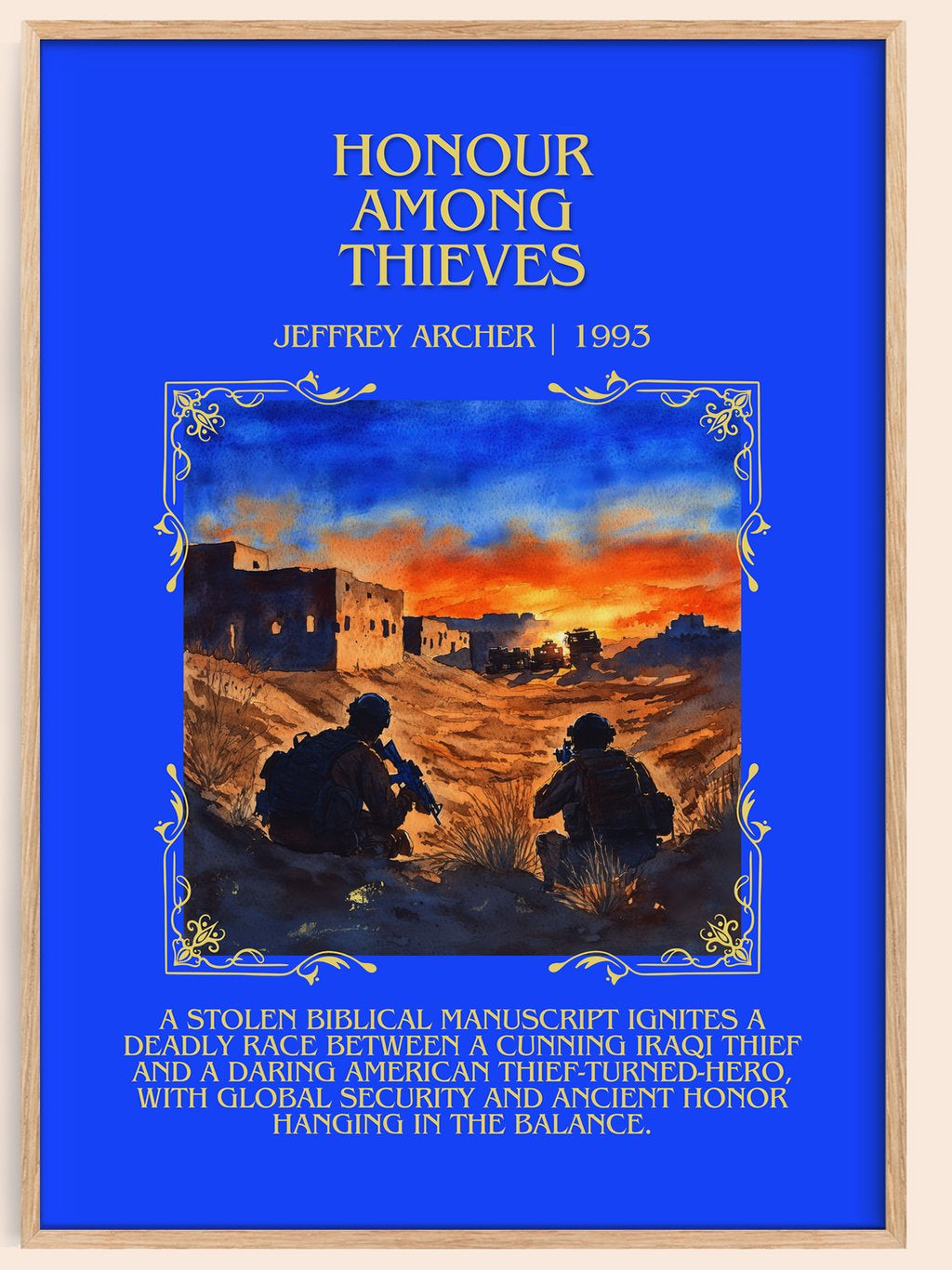 Honour Among Thieves Minimalist Book Poster by Jeffrey Archer – book poster