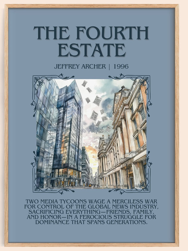 The Fourth Estate Minimalist Book Poster by Jeffrey Archer
