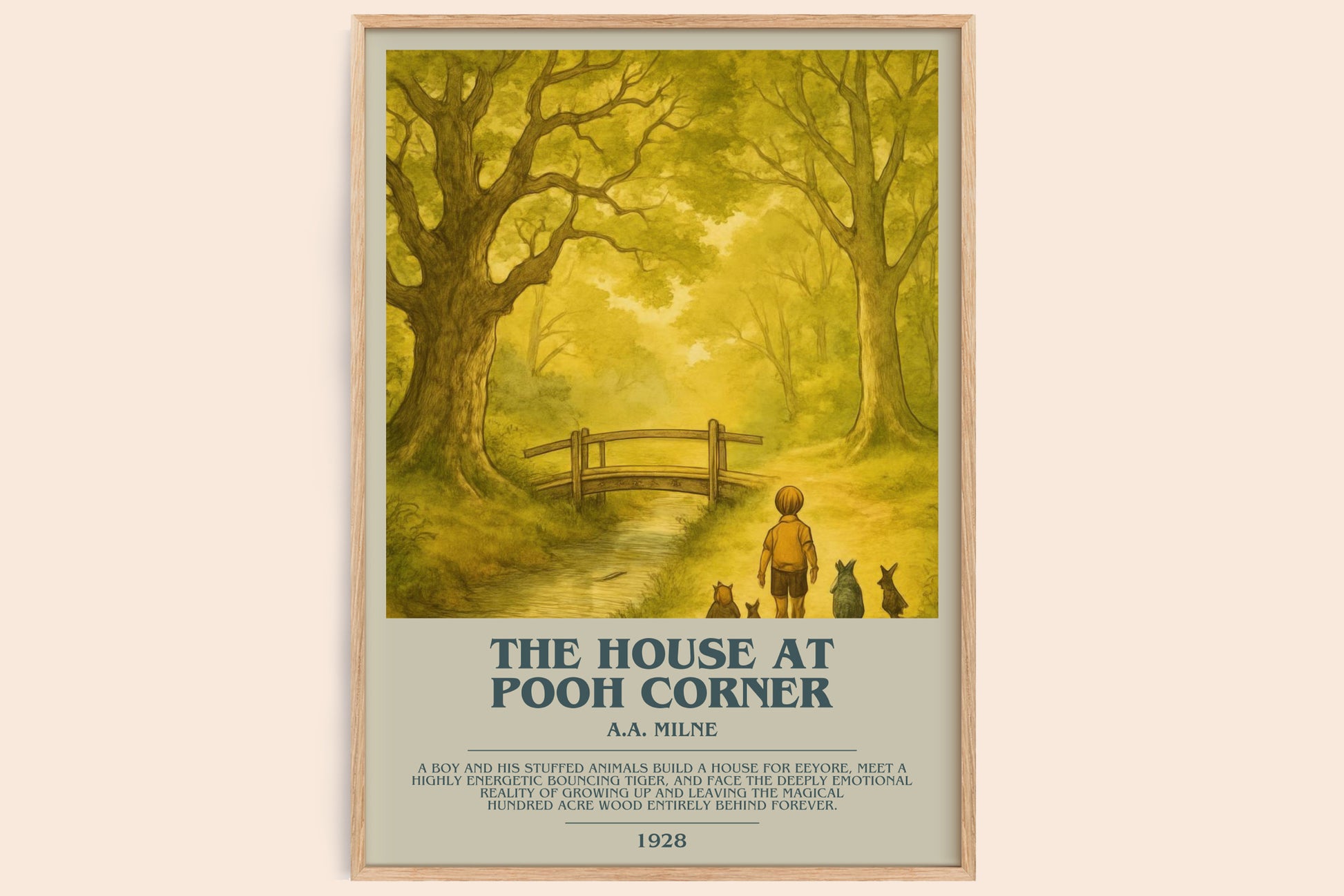 The House At Pooh Corner bookish book poster by A.A. Milne – framed literary art print