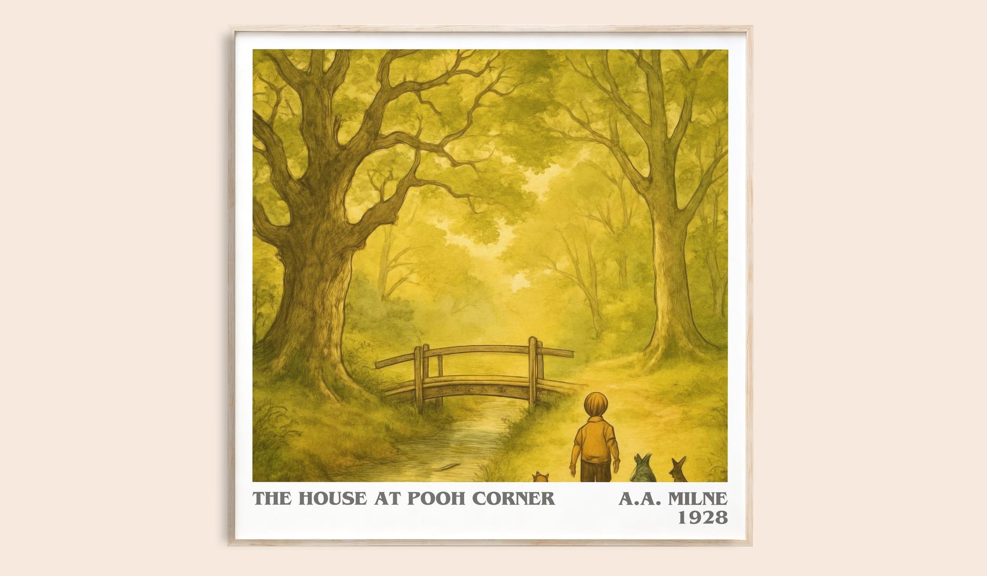 The House At Pooh Corner literary book poster by A.A. Milne – framed literary art print