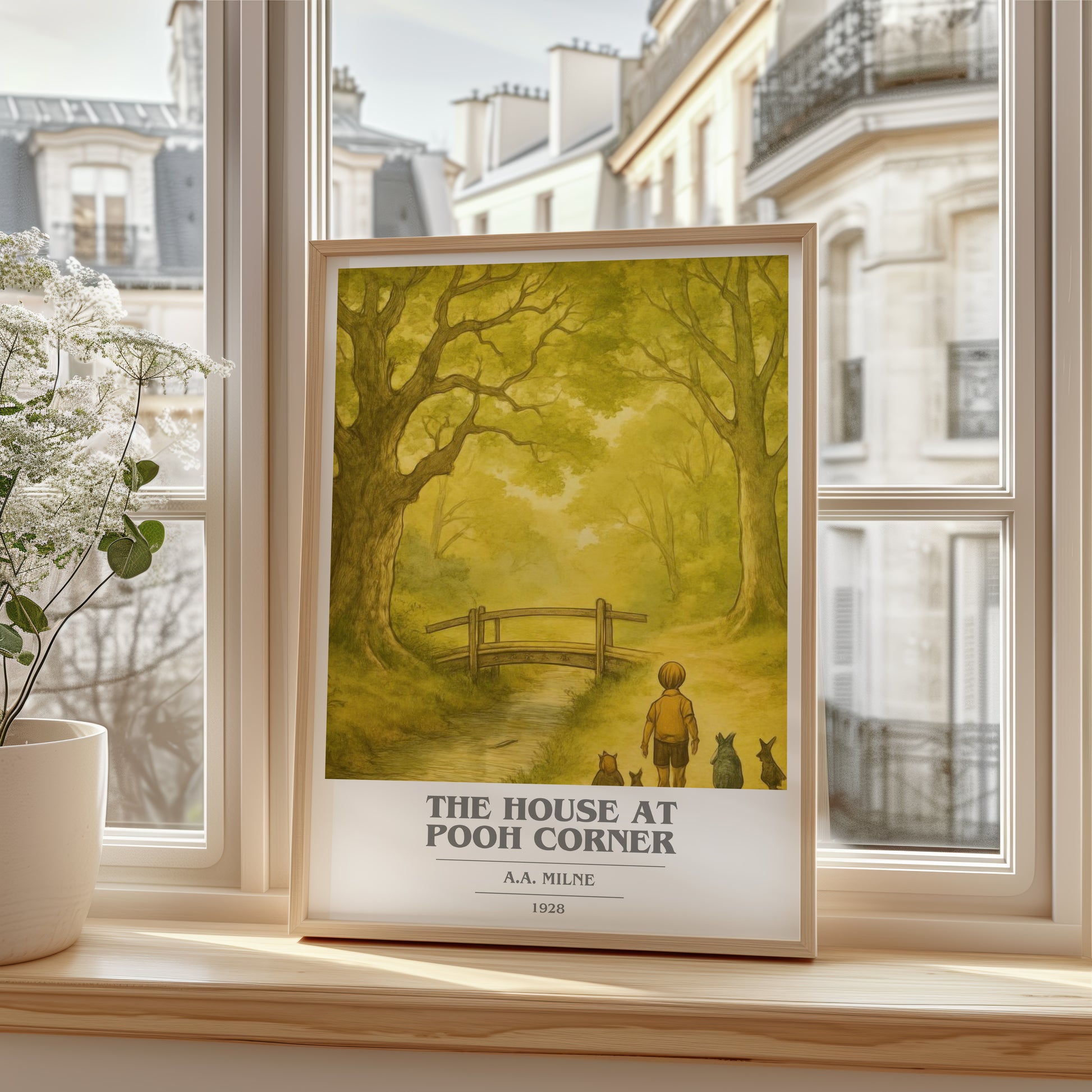 The House At Pooh Corner book cover poster colour and style options – A.A. Milne book art