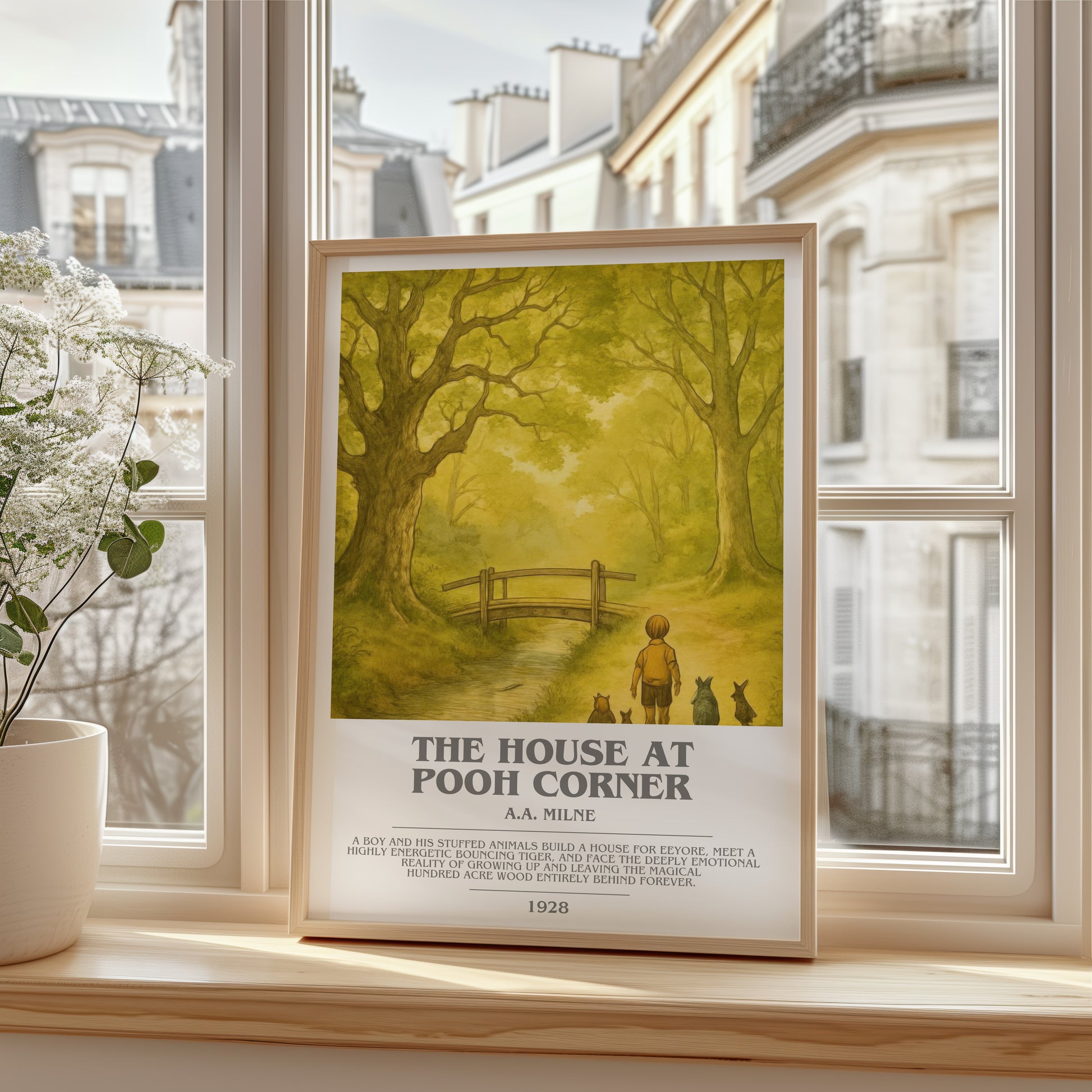 The House At Pooh Corner bookish poster colour and style options – A.A. Milne book art