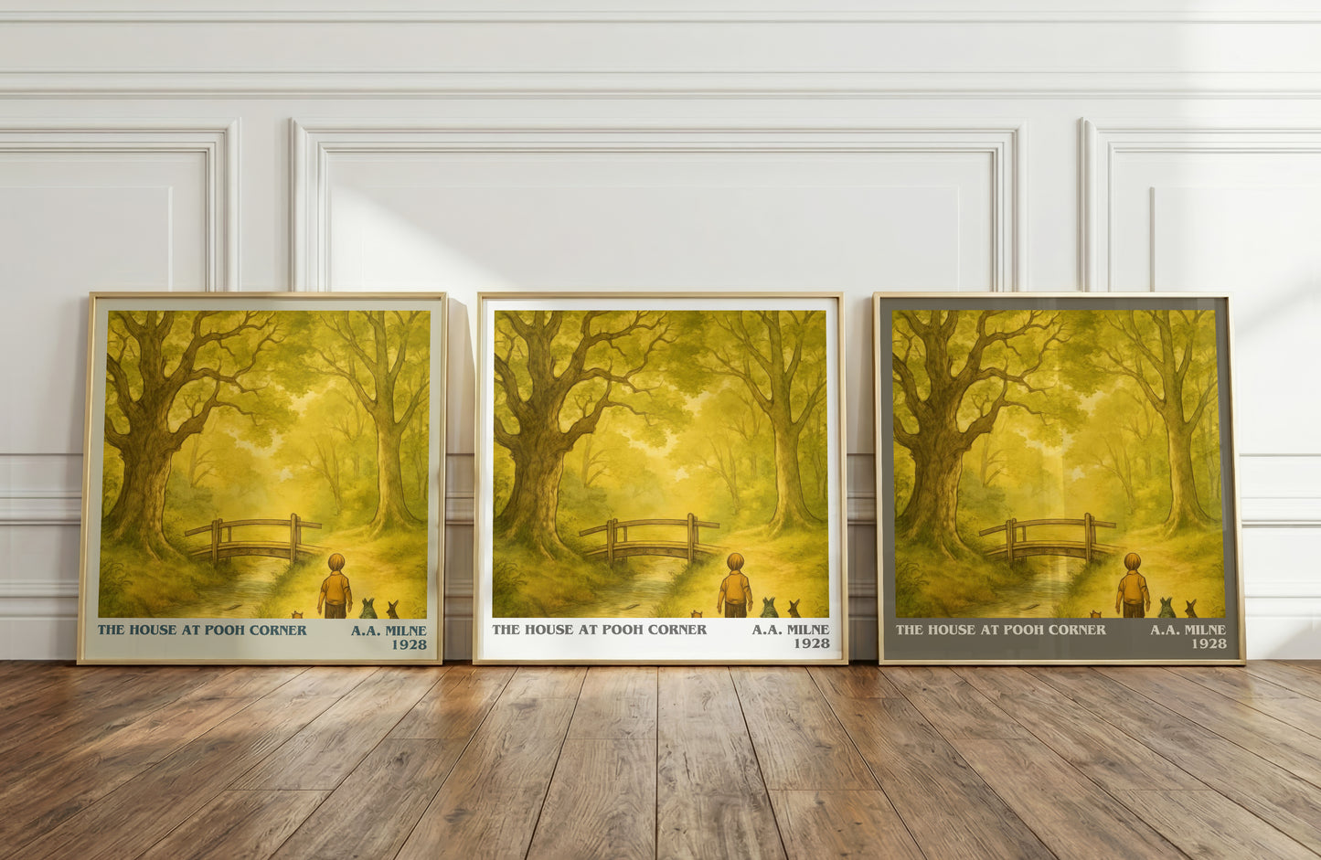The House At Pooh Corner literary art print colour and style options – A.A. Milne book art