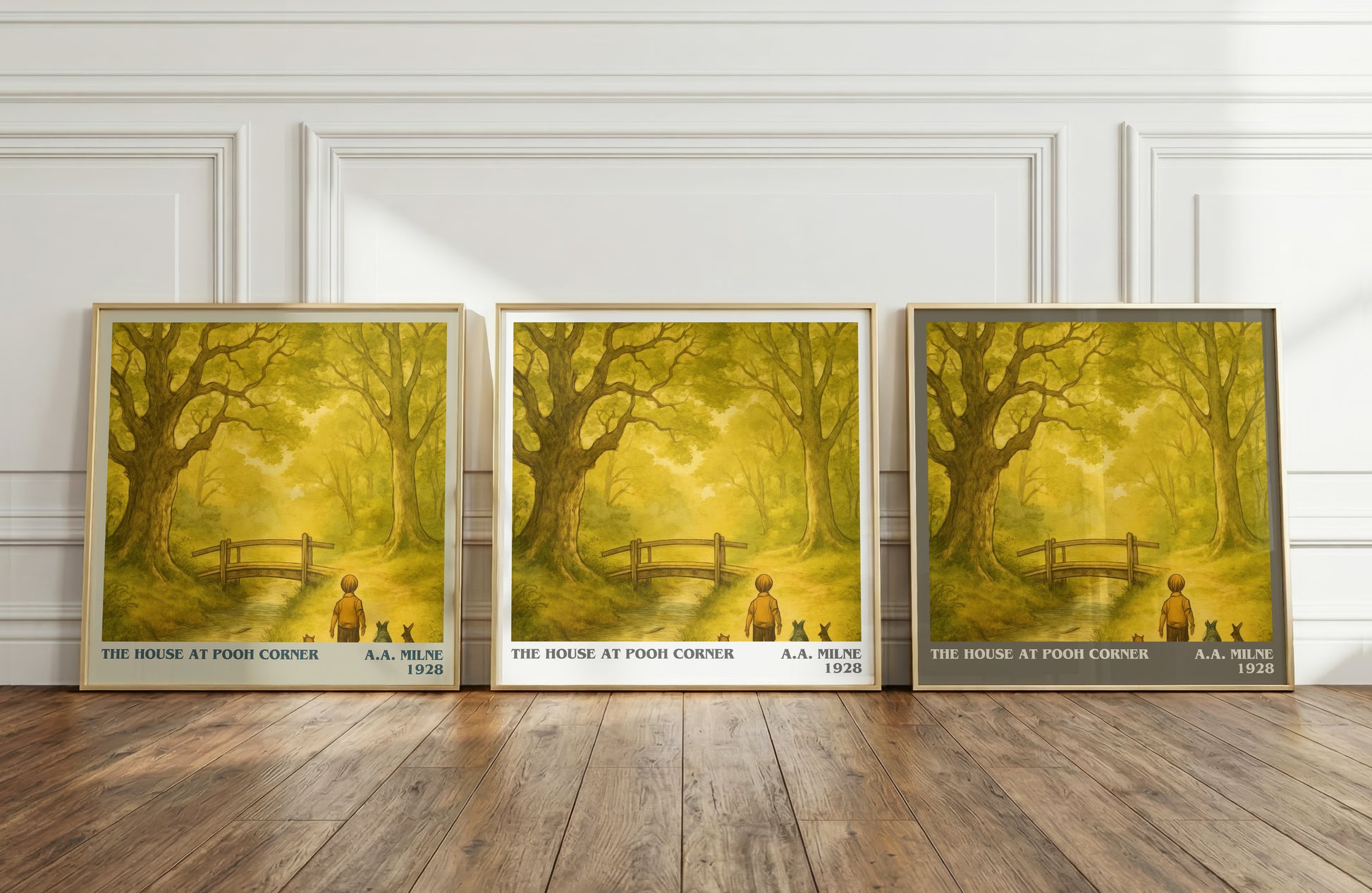 The House At Pooh Corner literary art print colour and style options – A.A. Milne book art