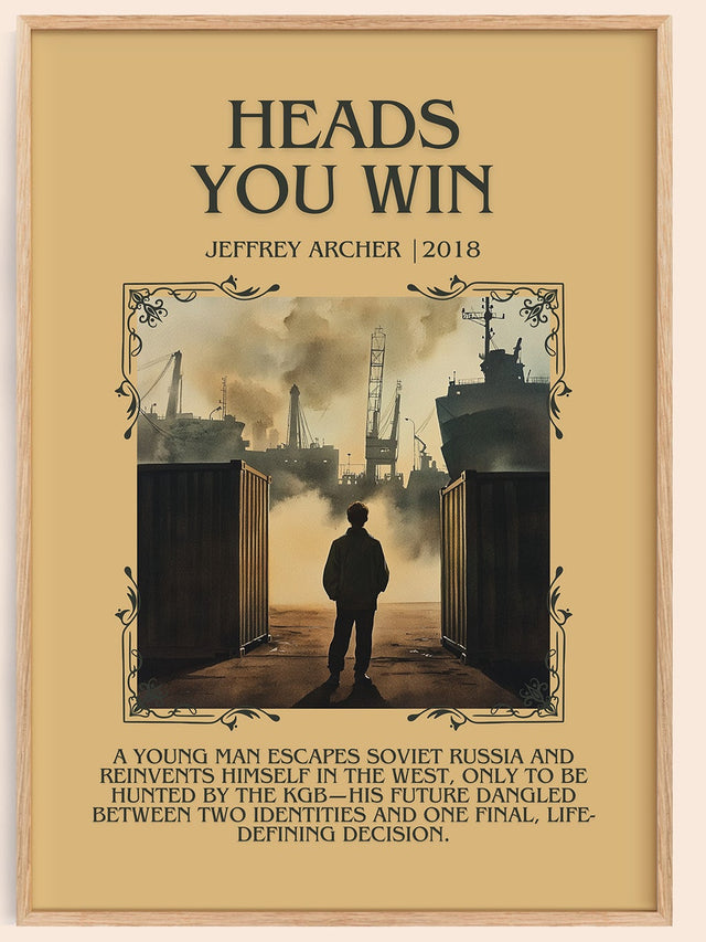 Heads You Win Minimalist Book Poster by Jeffrey Archer