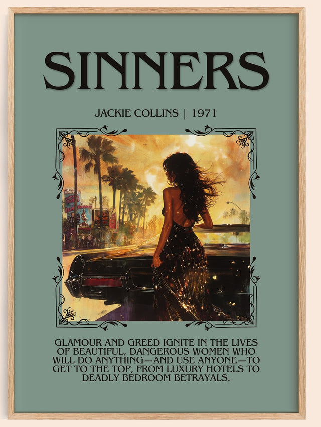 Sinners Minimalist Book Poster by Jackie Collins