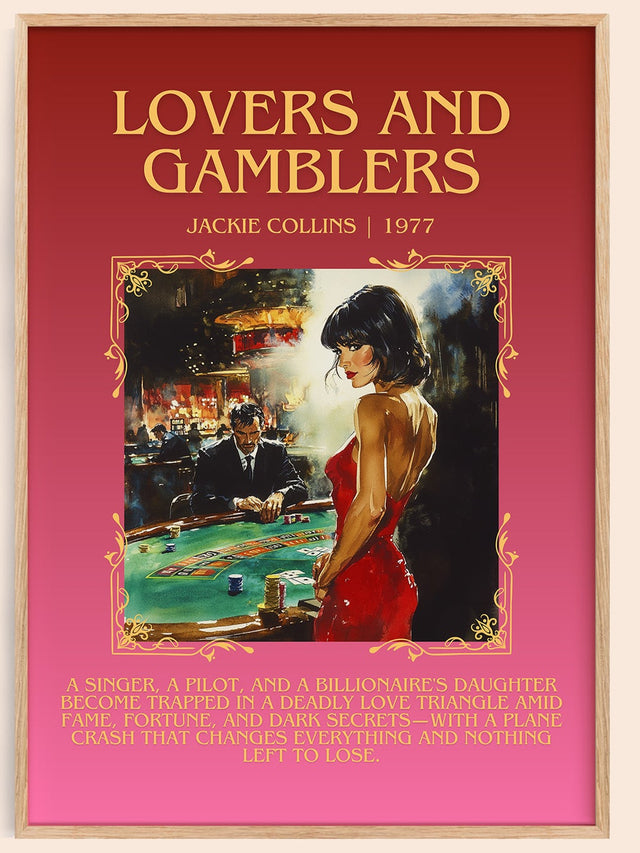 Lovers and Gamblers Minimalist Book Poster by Jackie Collins