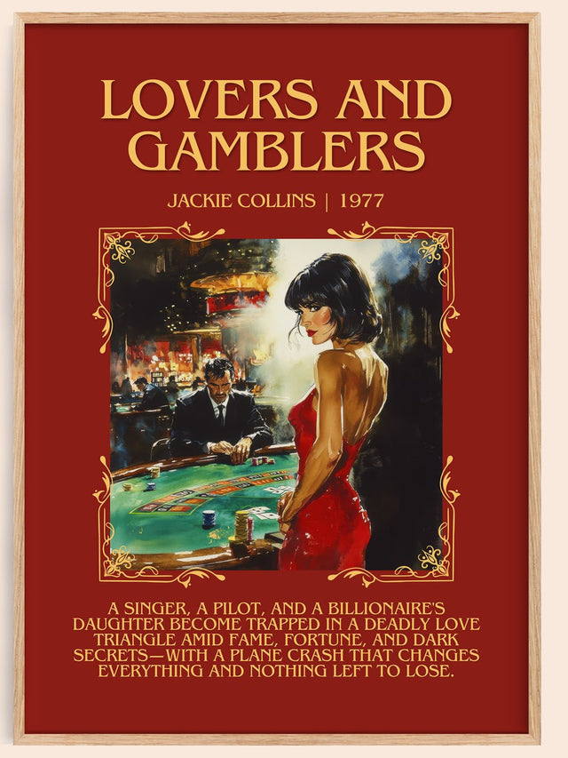 Lovers and Gamblers Minimalist Book Poster by Jackie Collins