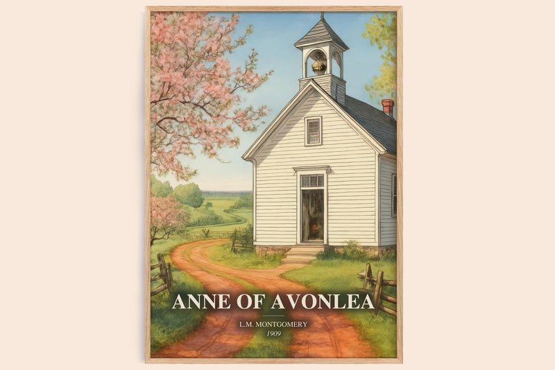 Anne Of Avonlea watercolour book poster by L.M. Montgomery – framed literary art print
