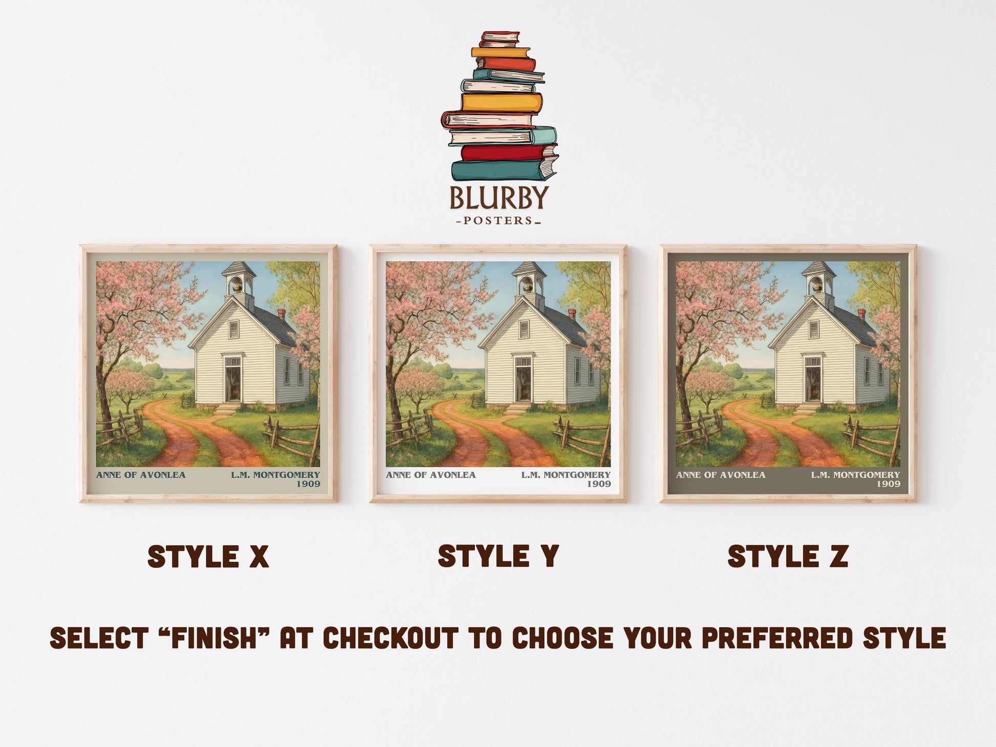 Anne Of Avonlea literary print in frame leaning in hallway – childrens wall art