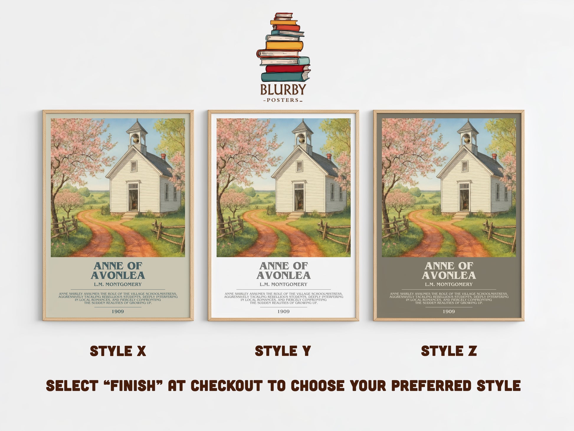 Anne Of Avonlea bookish print in frame leaning in hallway – childrens wall art