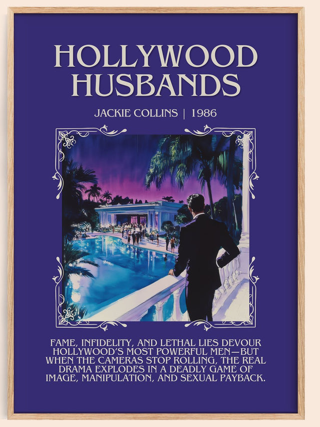 Hollywood Husbands Minimalist Book Poster by Jackie Collins