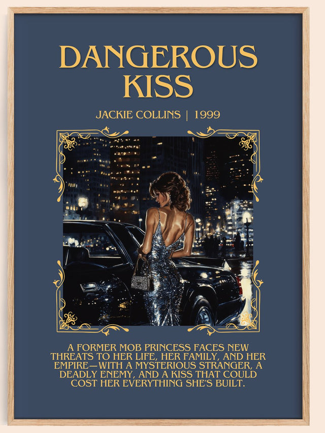 Dangerous Kiss Minimalist Book Poster by Jackie Collins