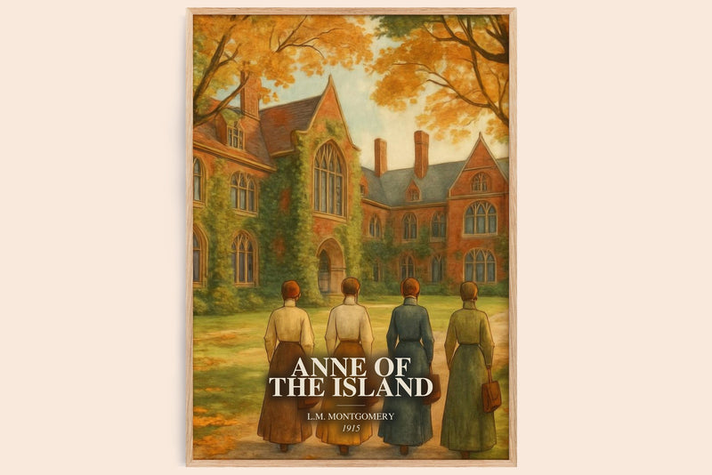 Anne Of The Island watercolour book poster by L.M. Montgomery – framed literary art print