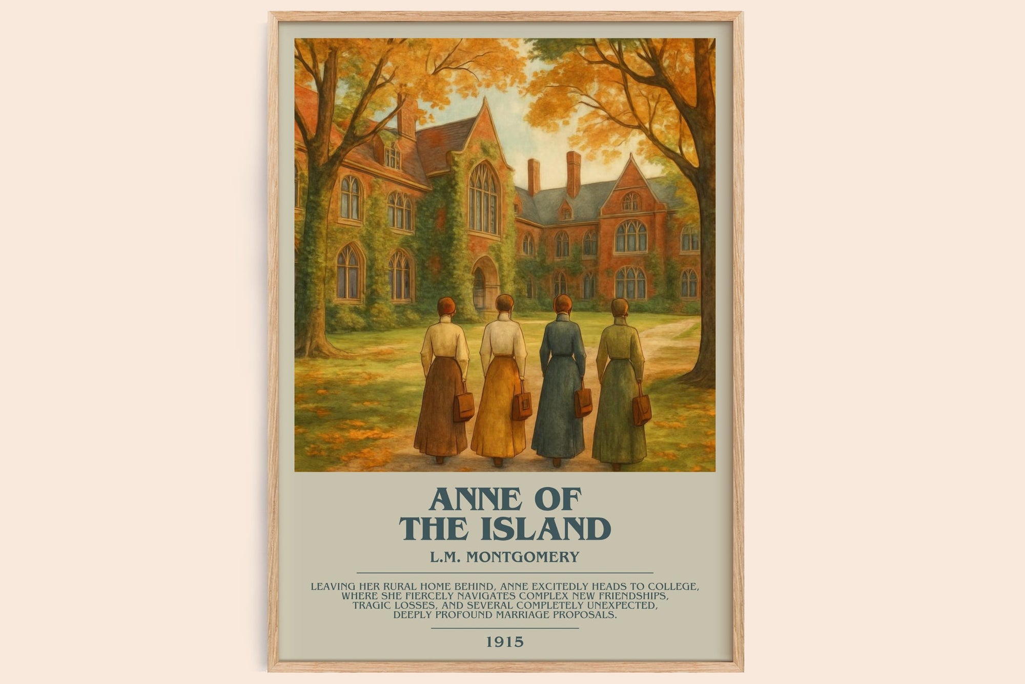 Anne Of The Island bookish book poster by L.M. Montgomery – framed literary art print
