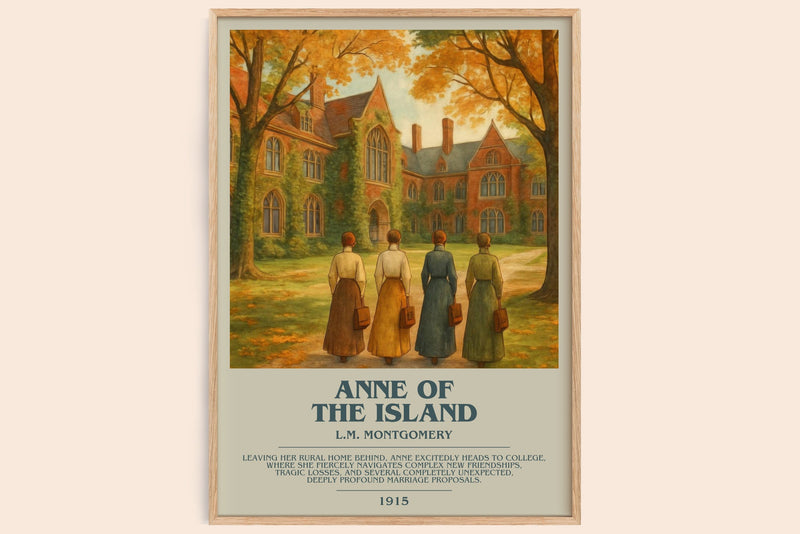 Anne Of The Island bookish book poster by L.M. Montgomery – framed literary art print