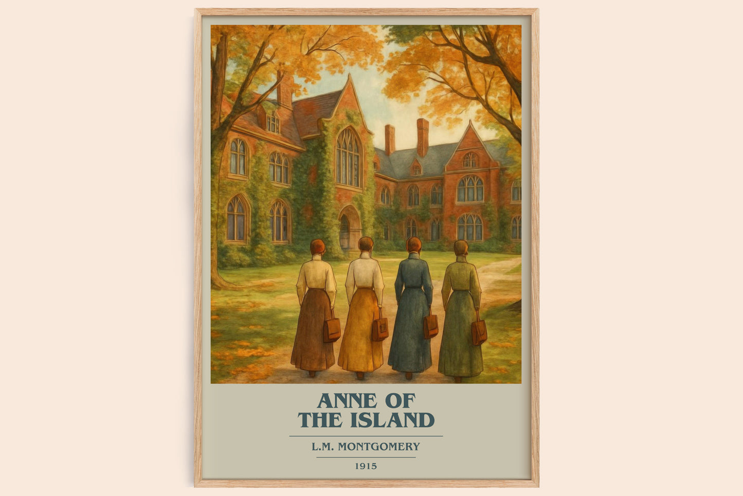 Anne Of The Island book cover book poster by L.M. Montgomery – framed literary art print