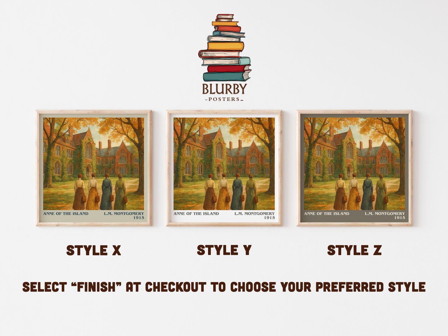 Anne Of The Island literary print in frame leaning in hallway – young adult wall art