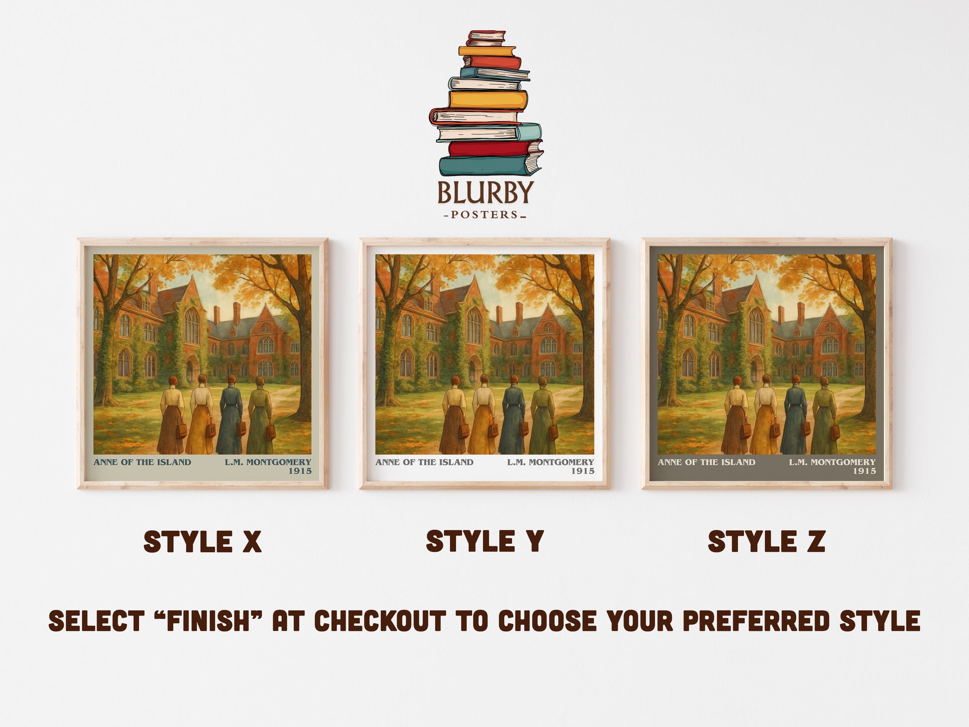 Anne Of The Island literary print in frame leaning in hallway – young adult wall art