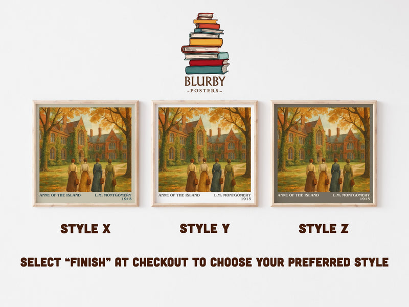 Anne Of The Island literary print in frame leaning in hallway – young adult wall art