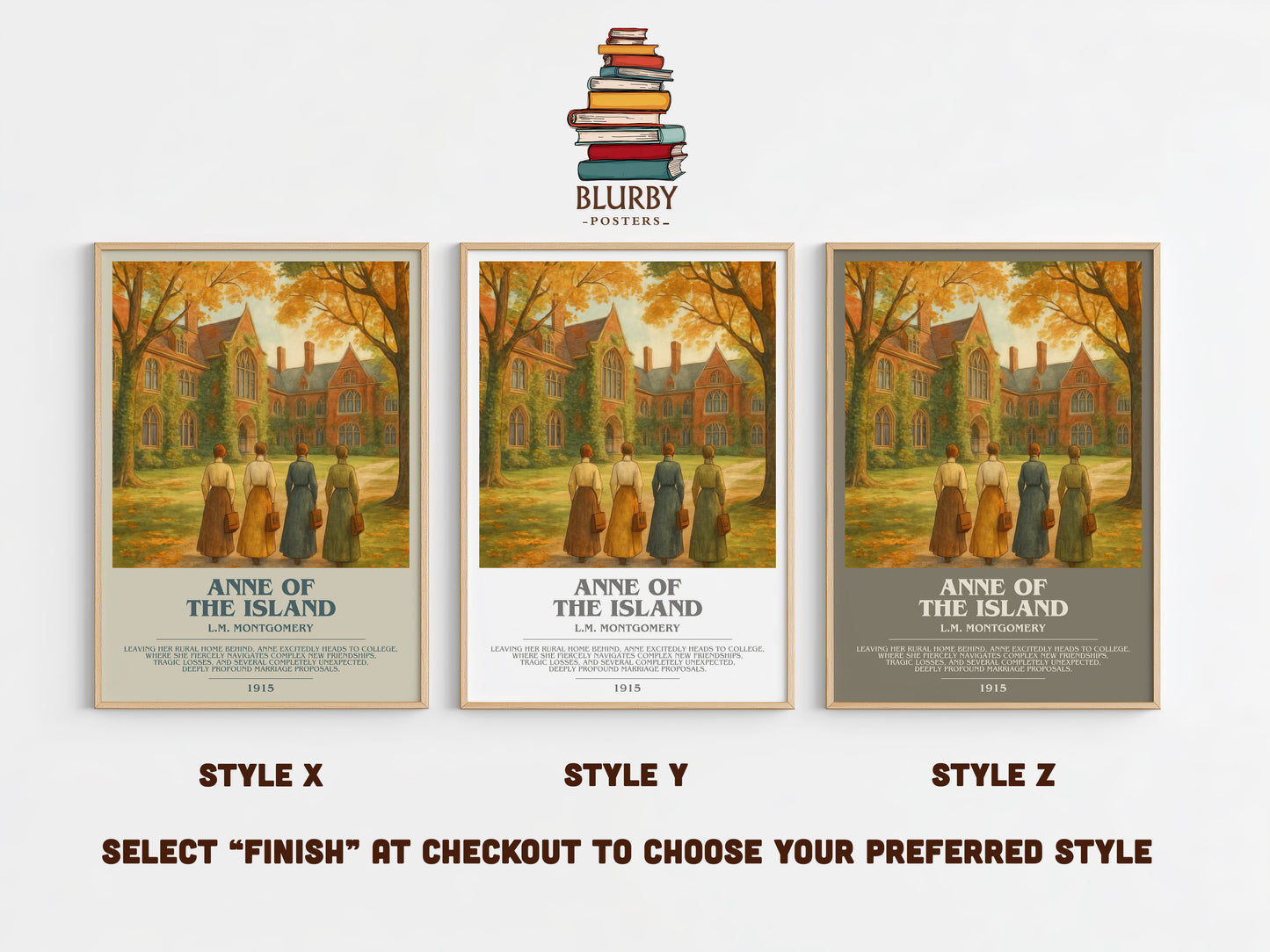 Anne Of The Island bookish print in frame leaning in hallway – young adult wall art