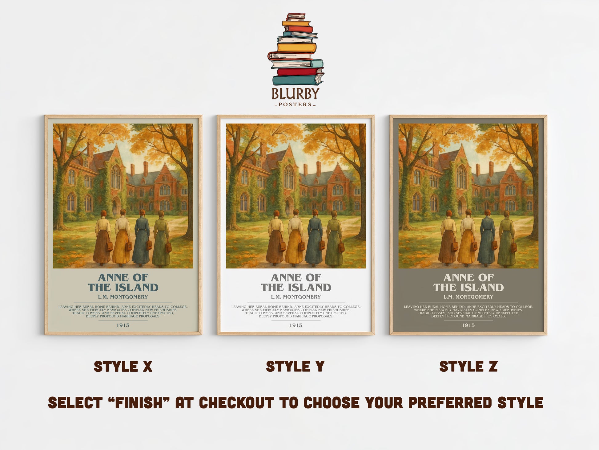 Anne Of The Island bookish print in frame leaning in hallway – young adult wall art