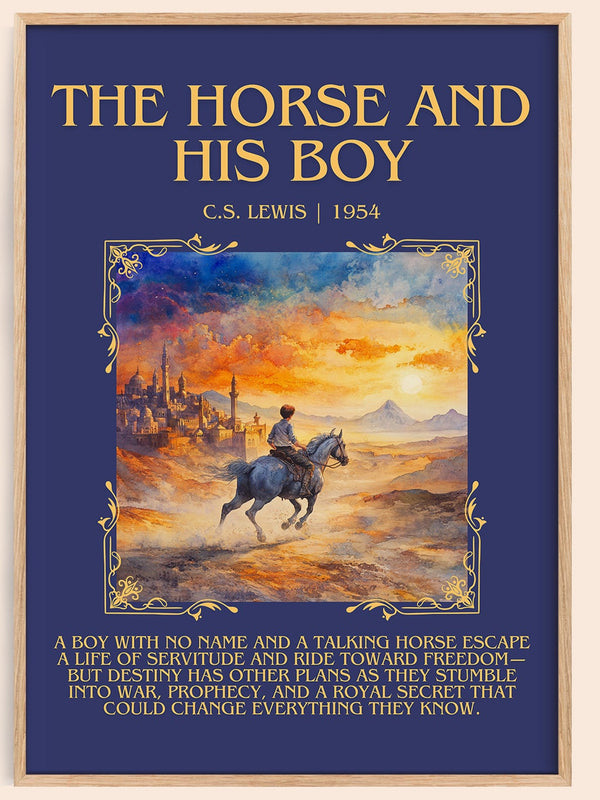 The Horse and his Boy minimalist book poster by C. S. Lewis – framed literary art print
