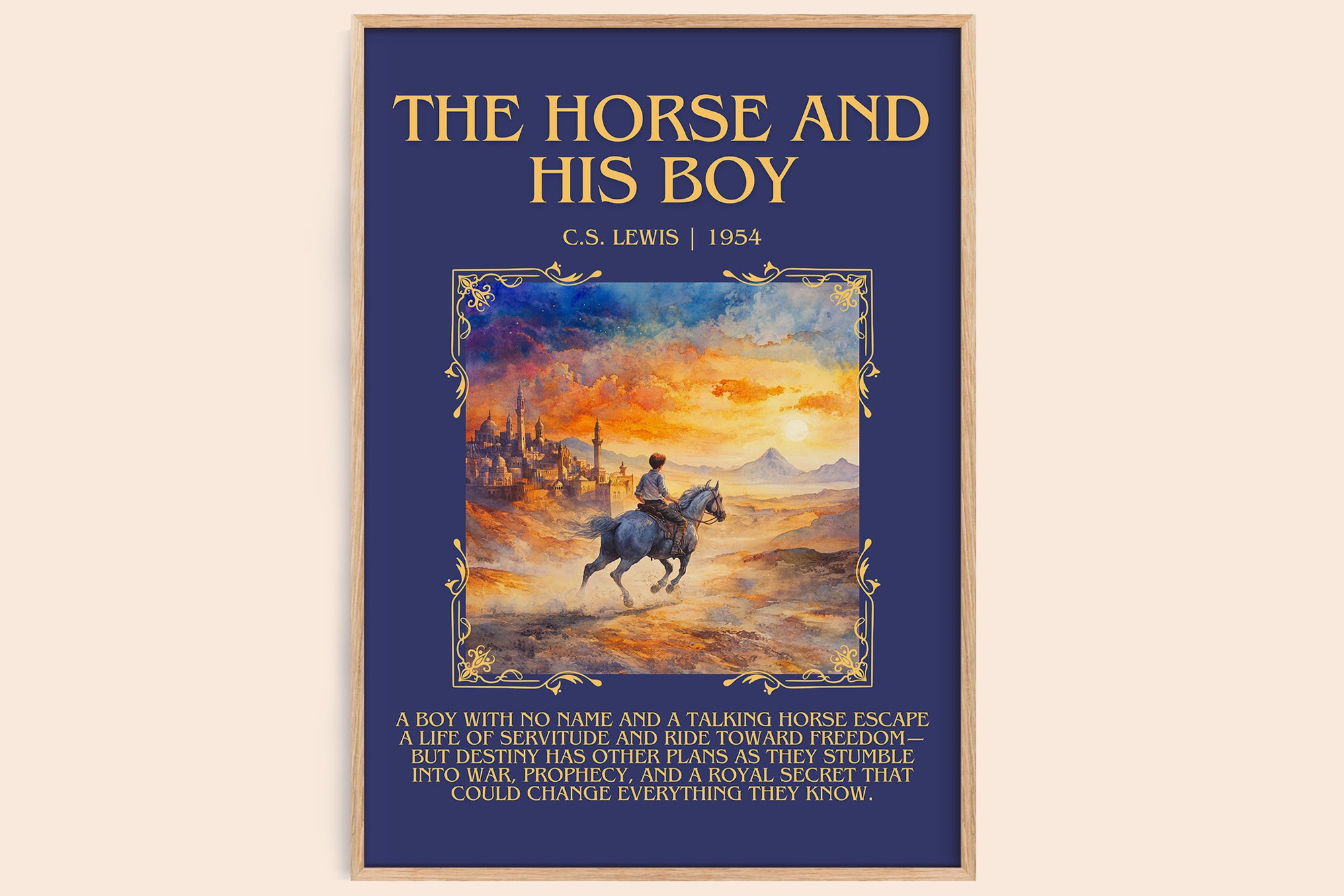 The Horse and his Boy minimalist book poster by C. S. Lewis – framed literary art print