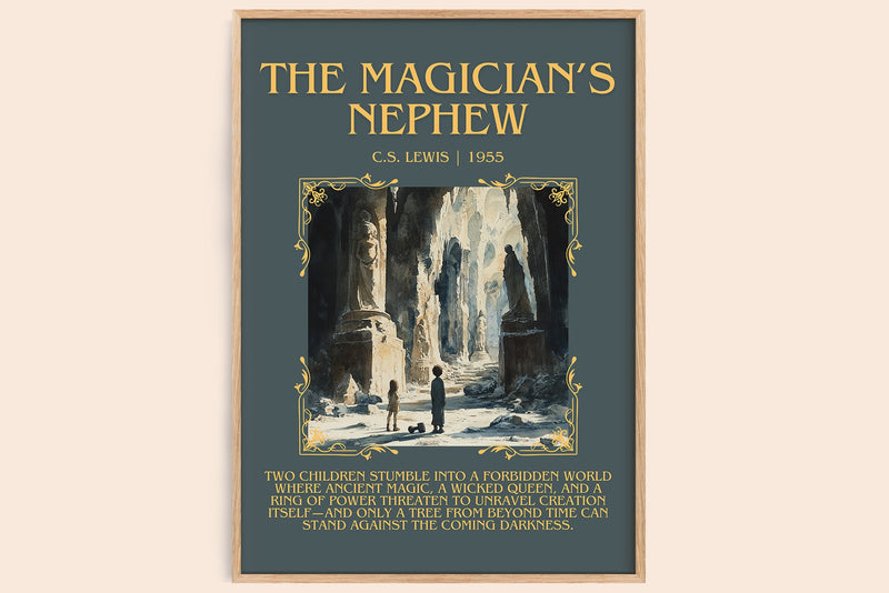 The Magician's Nephew minimalist book poster by C. S. Lewis – framed literary art print