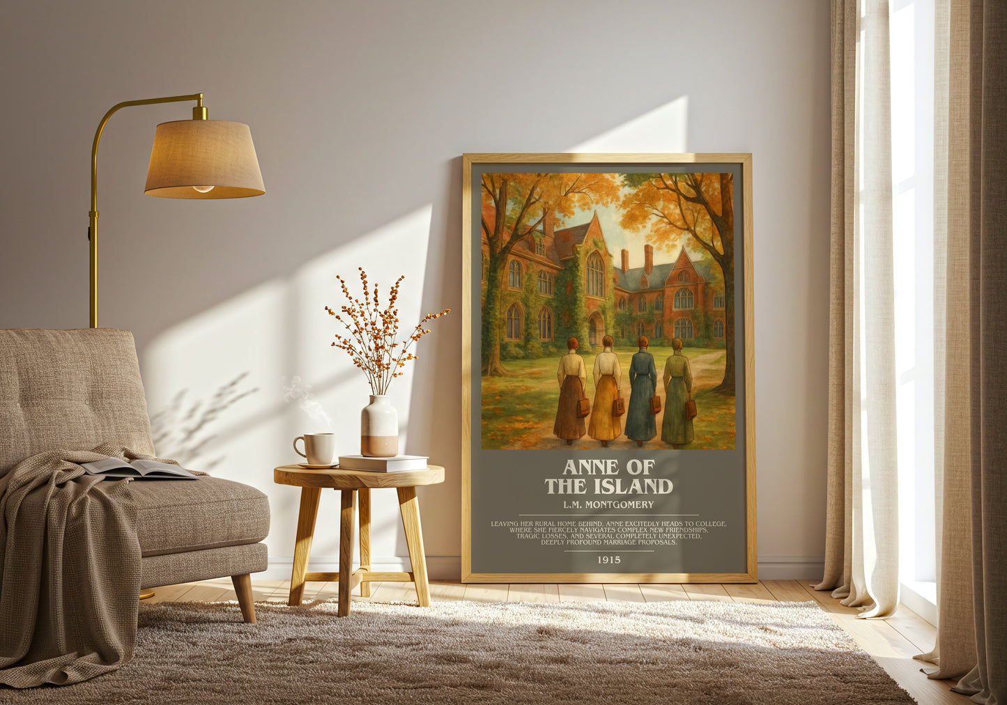 Anne Of The Island bookish print on bookshelf – L.M. Montgomery fan gift