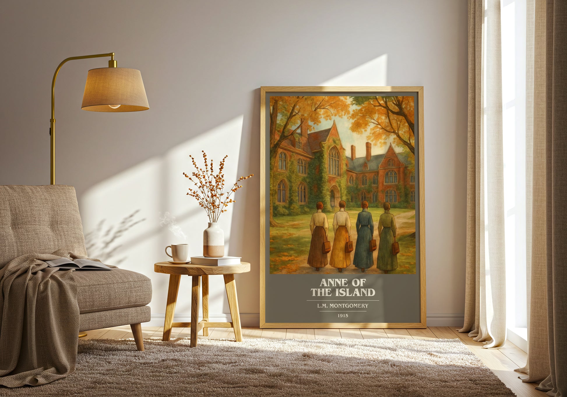 Anne Of The Island book cover print on bookshelf – L.M. Montgomery fan gift