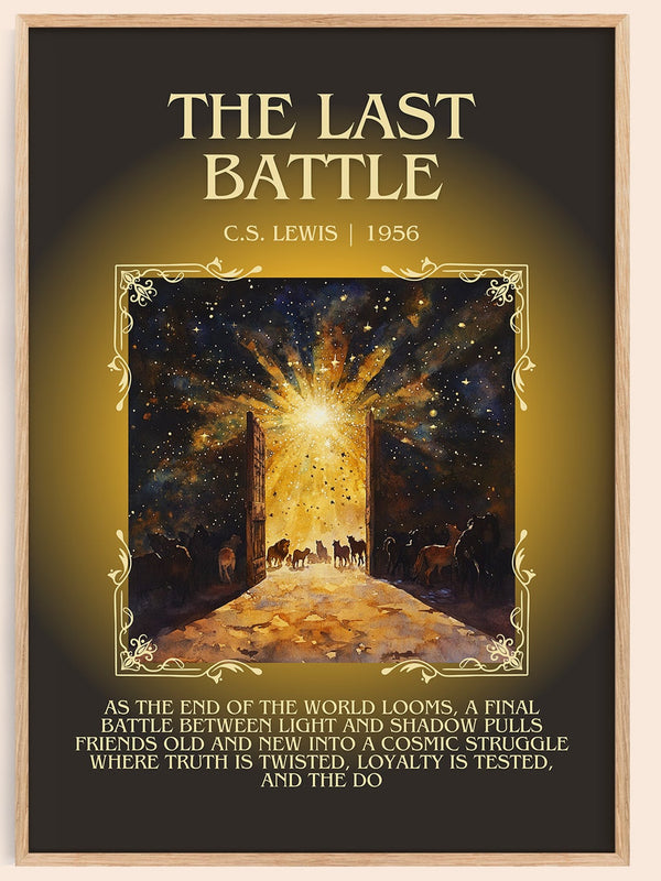The Last Battle minimalist book poster by C. S. Lewis – framed literary art print