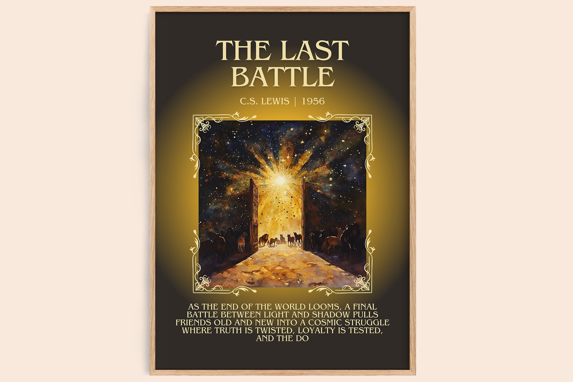 The Last Battle minimalist book poster by C. S. Lewis – framed literary art print