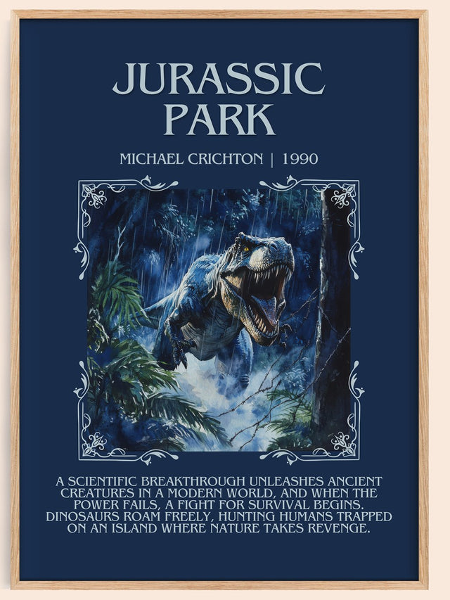 Jurassic Park Minimalist Book Poster by Michael Crichton