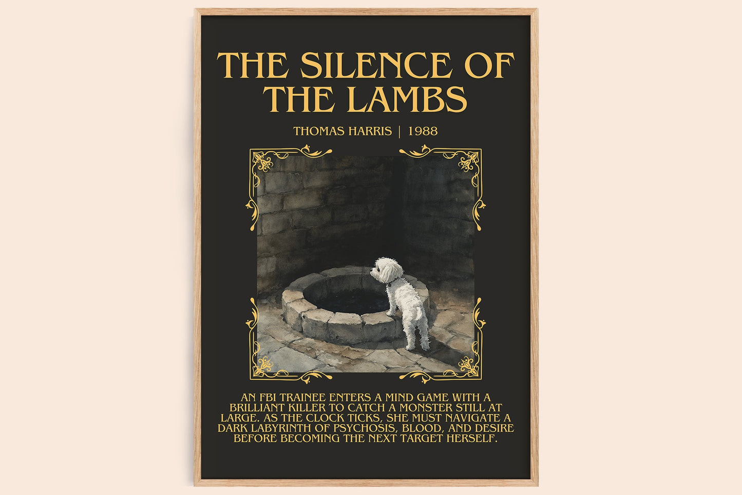 The Silence of the Lambs minimalist book poster by Thomas Harris – framed literary art print