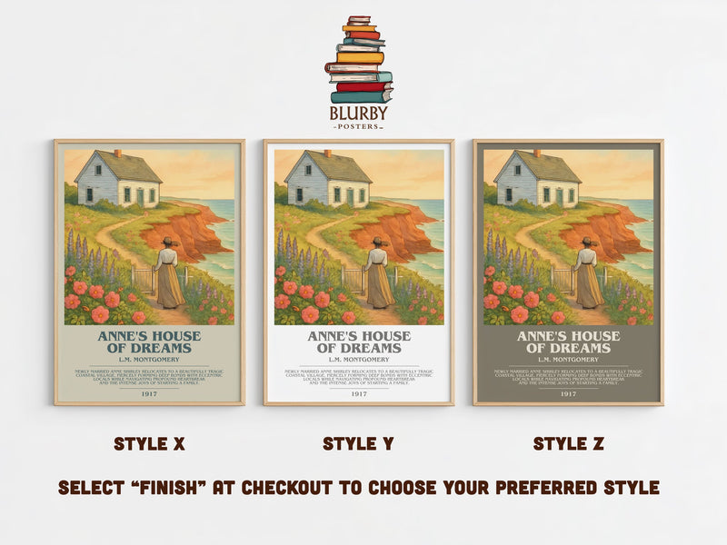 Anne's House Of Dreams bookish print in frame leaning in hallway – classic literature wall art