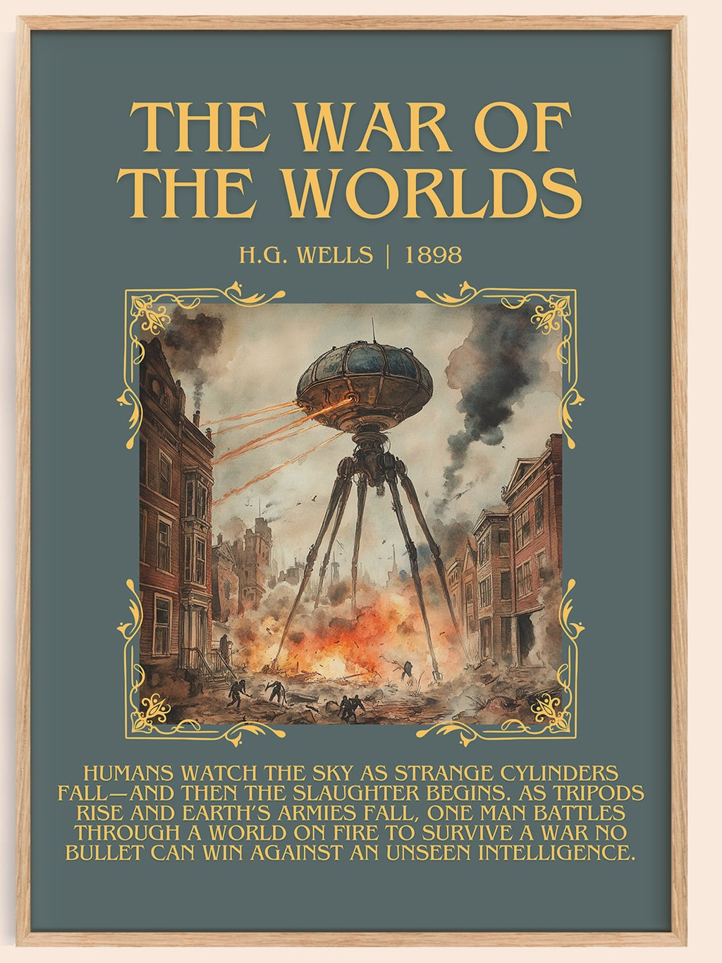 The War Of The Worlds Minimalist Book Poster by H.G. Wells